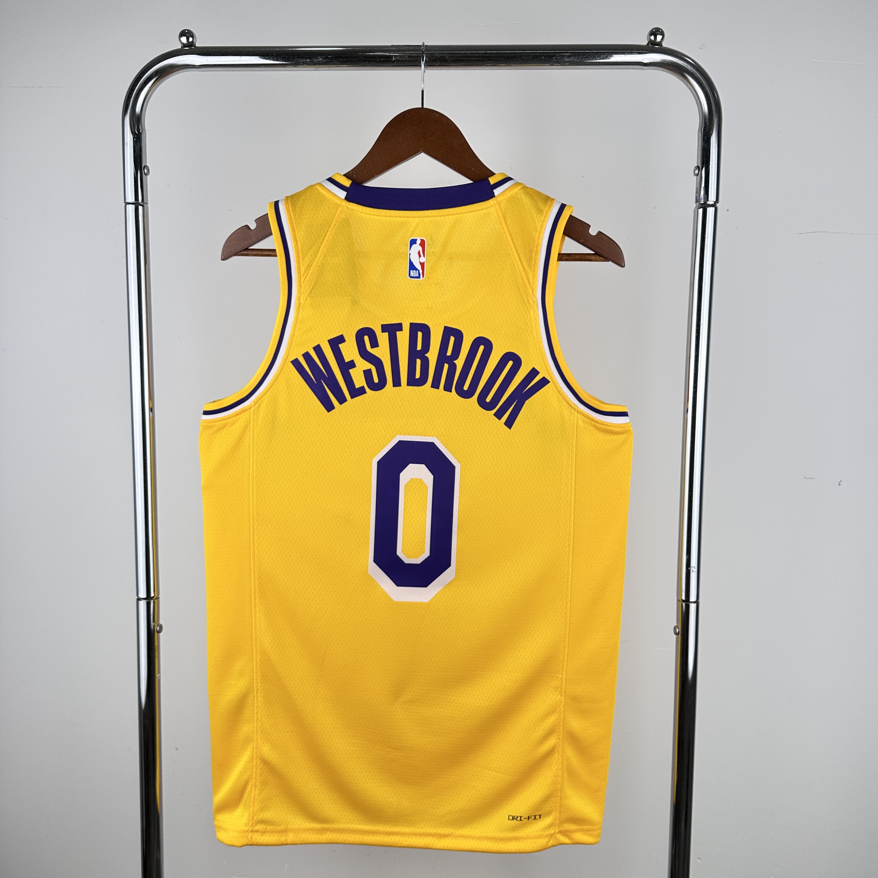 Men Los Angeles Lakers #0 Westbrook Stitched yellow Nike NBA 2024 Jersey->los angeles lakers->NBA Jersey